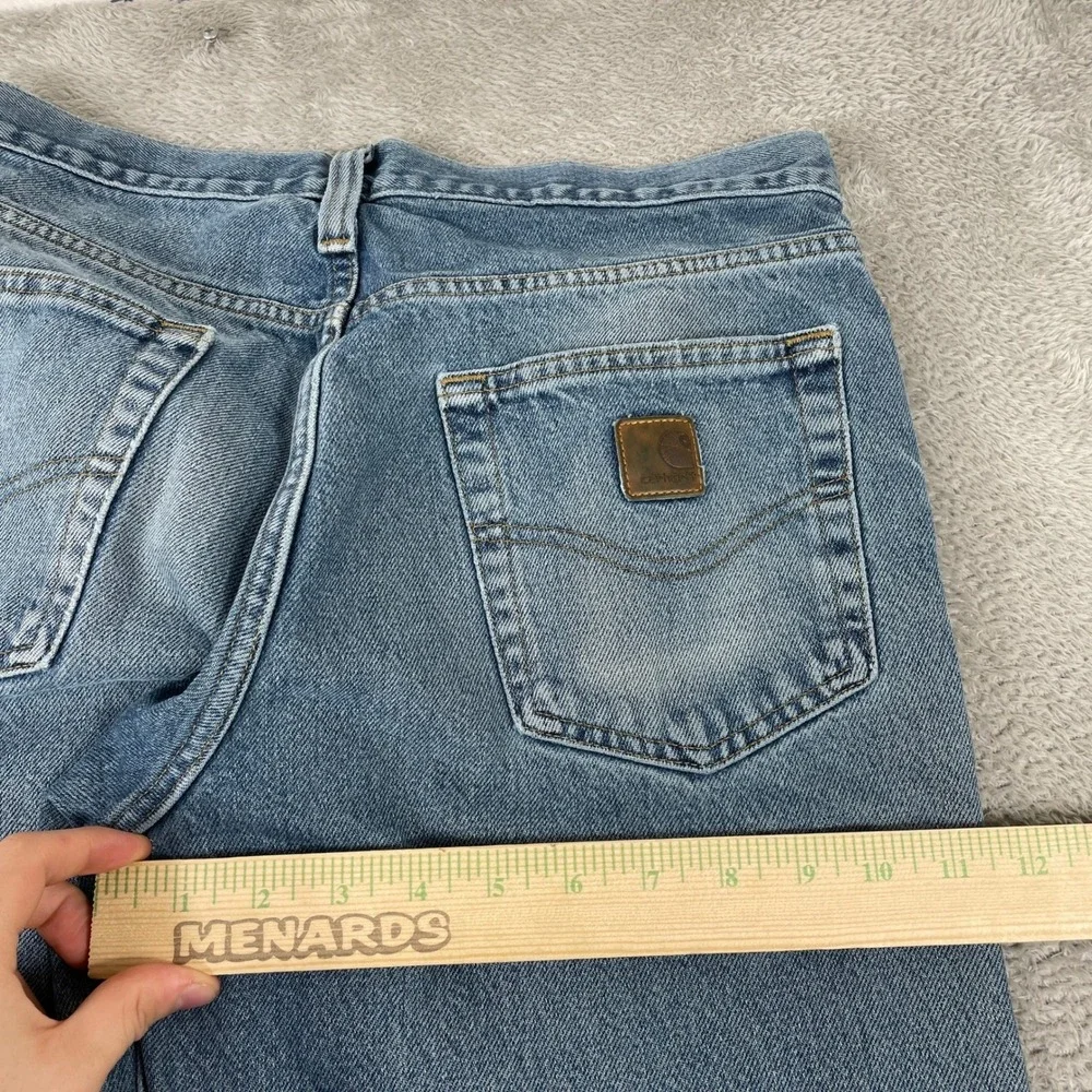 Carhartt Traditional Fit Jeans Mens 30x34 Blue Distressed Workwear Denim Pants
